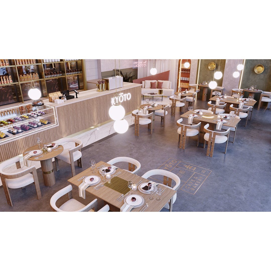 Modern Restaurant 3D Model – Elegant Interior Design, FBX & OBJ - View 10