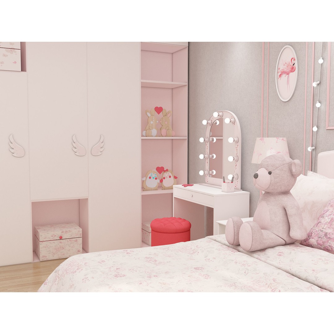 Girls Bedroom 3D Model – Realistic Interior Design, FBX, Blender - View 14