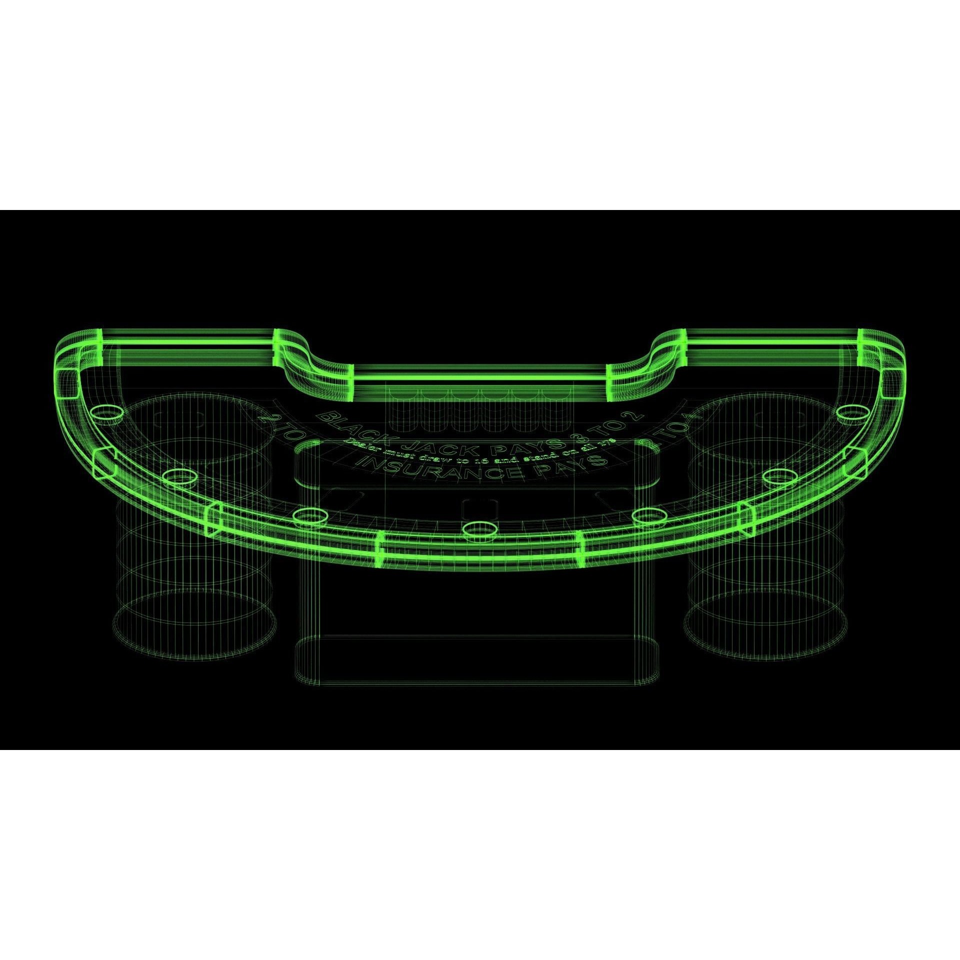 Casino Blackjack Table - Game-Ready 3D Model