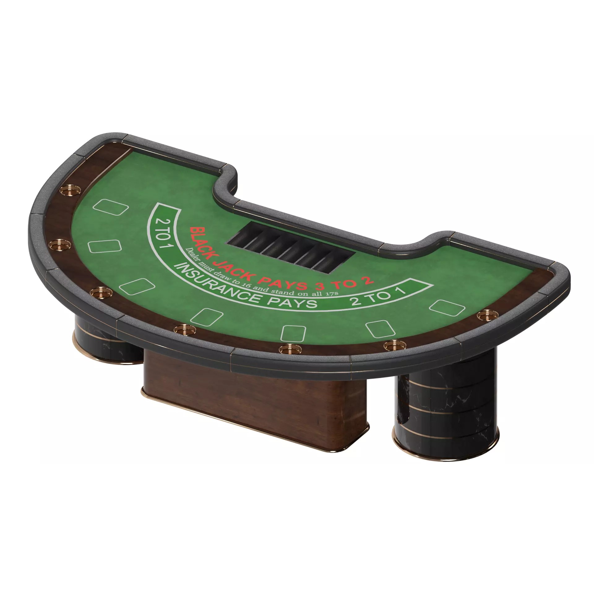 Casino Blackjack Table - Game-Ready 3D Model - View 2