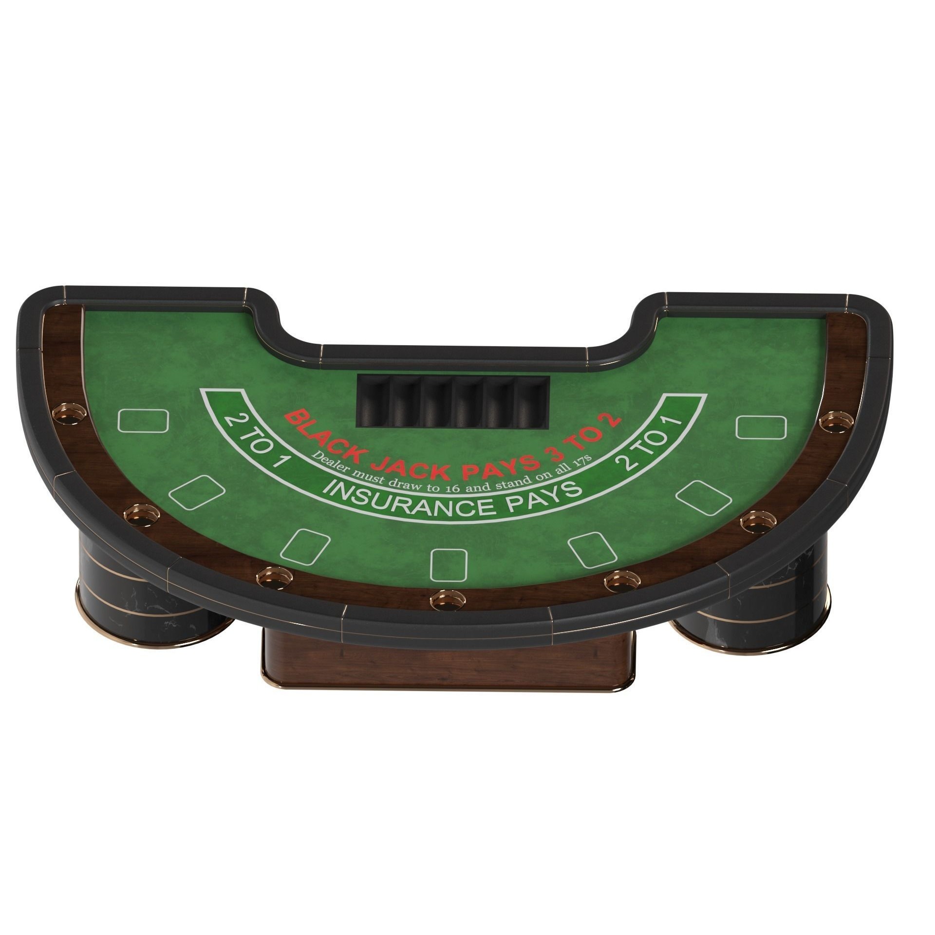 Casino Blackjack Table - Game-Ready 3D Model - View 4