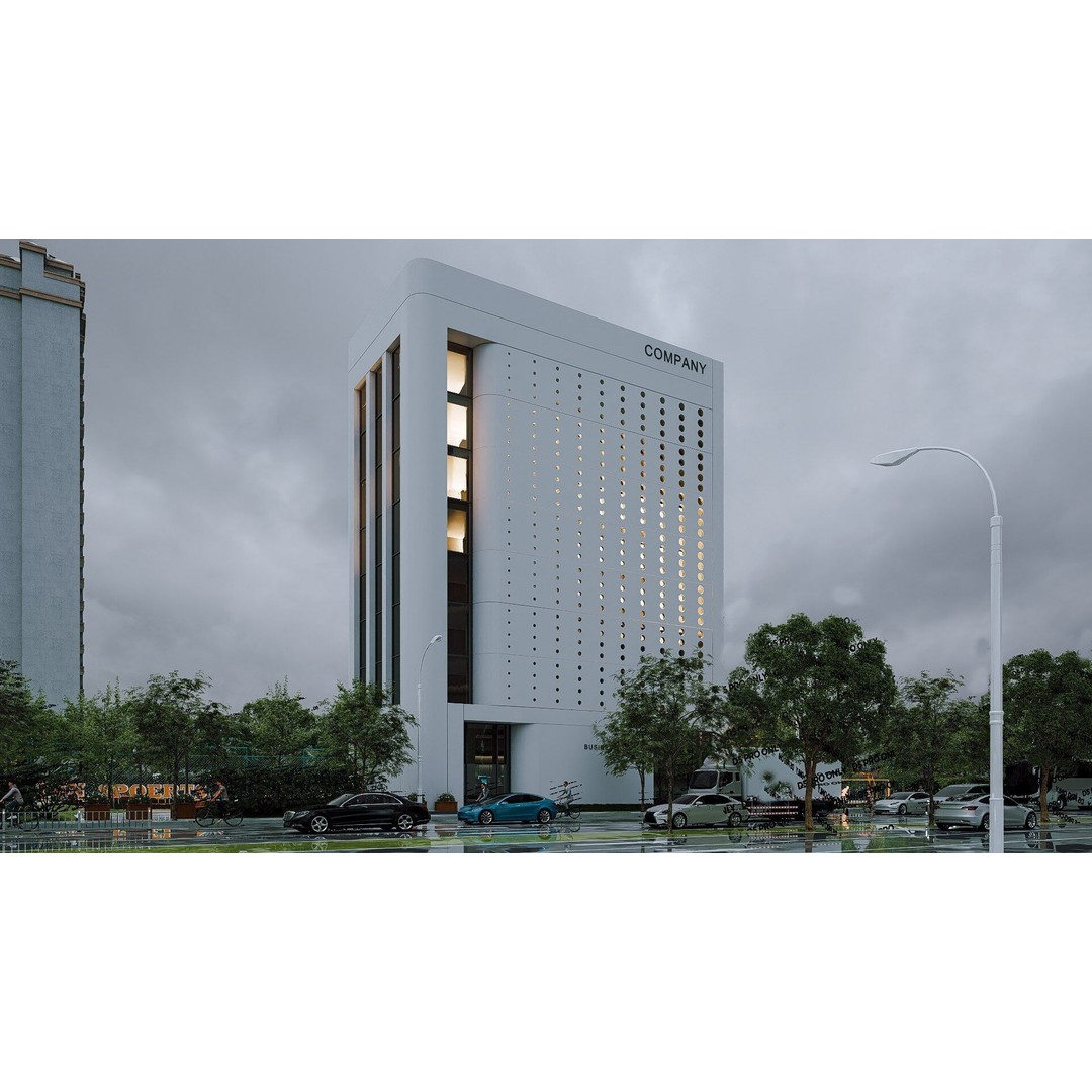 Building 3D Model – Low Poly Exterior Asset, FBX, OBJ - View 4