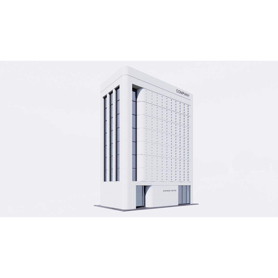 Building 3D Model – Low Poly Exterior Asset, FBX, OBJ - View 8