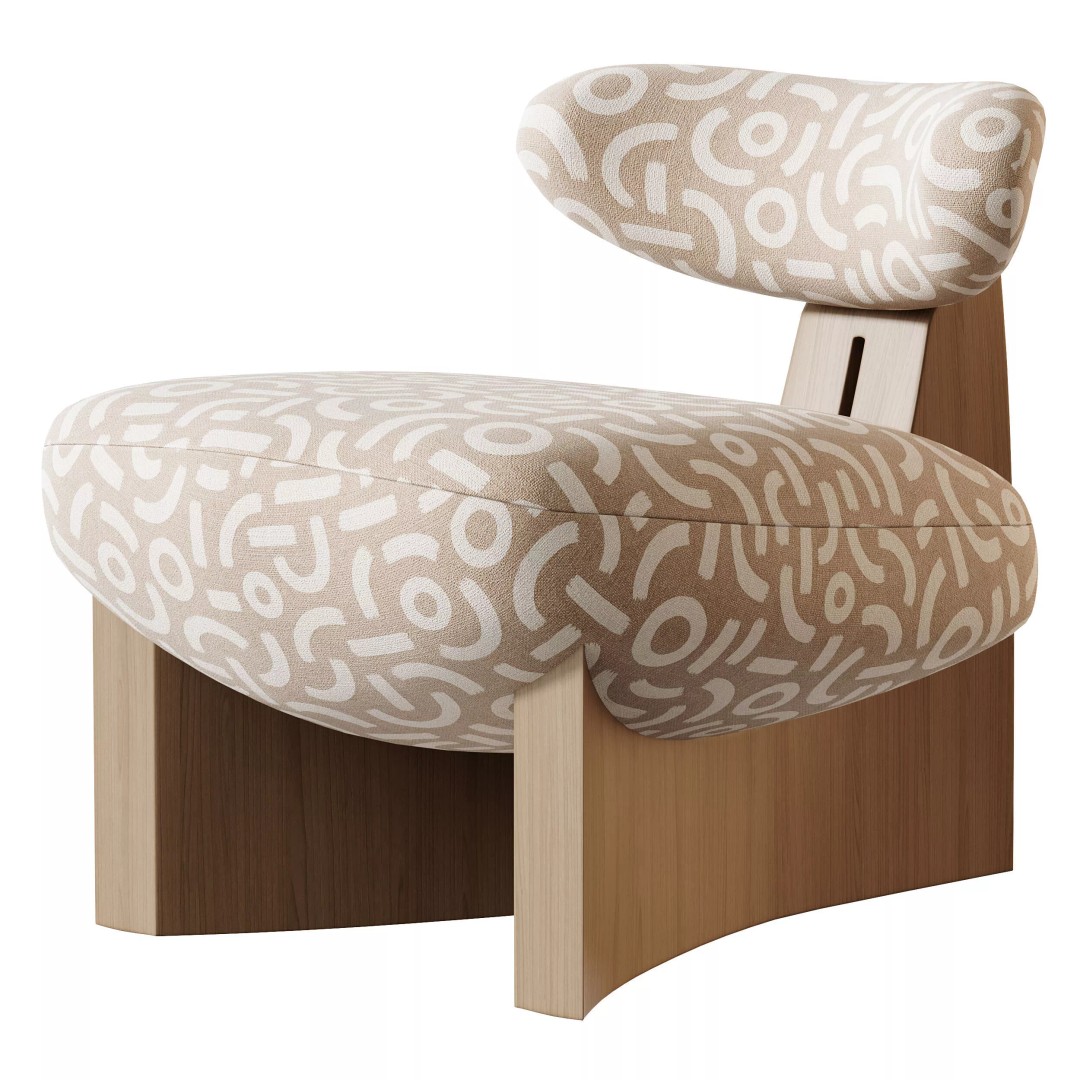 GOBI Armchair 3D Model – Modern Designer Chair, FBX & OBJ - View 13
