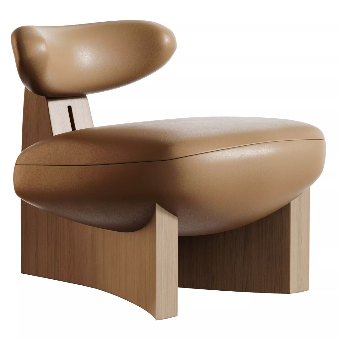 GOBI Armchair 3D Model – Modern Designer Chair, FBX & OBJ - View 4