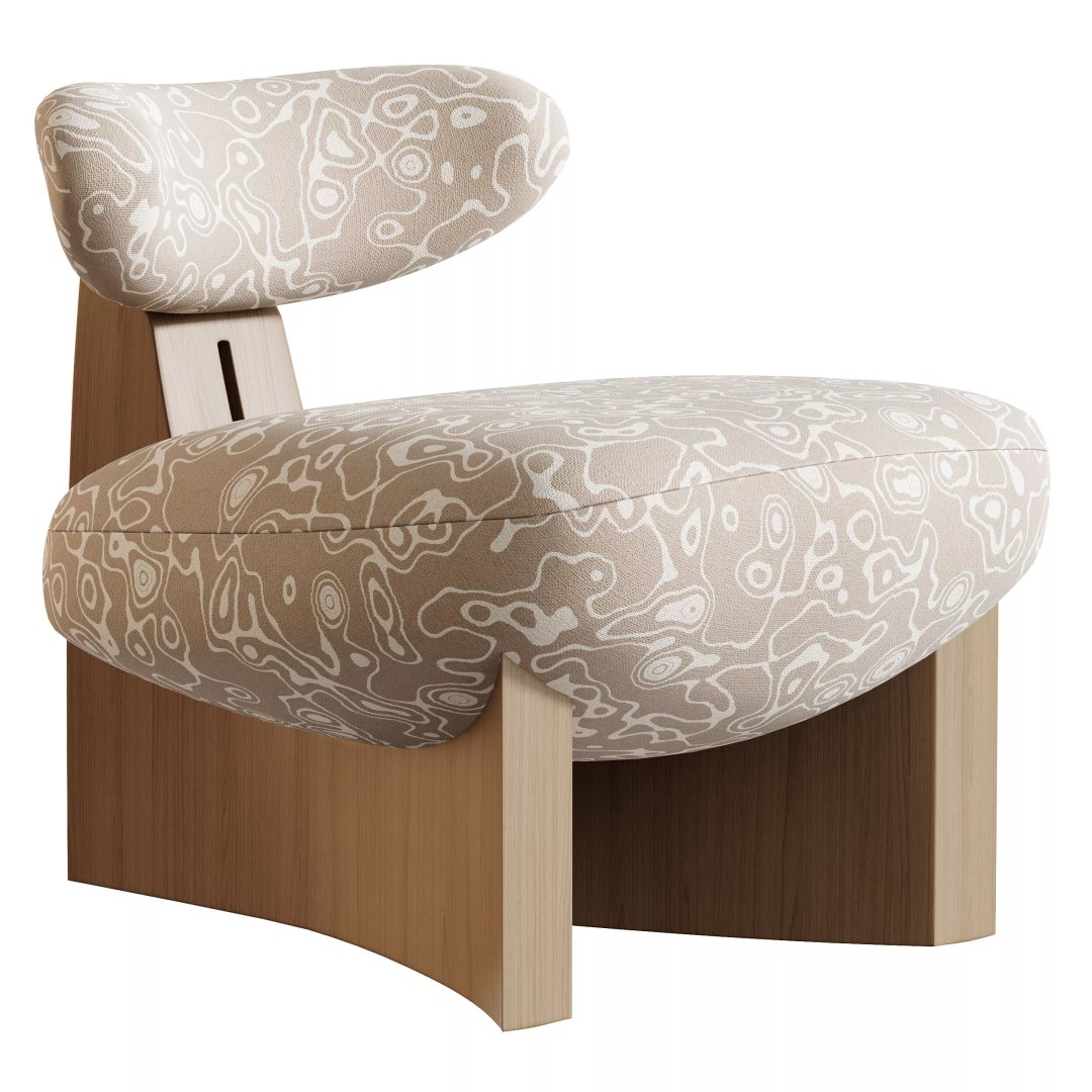 GOBI Armchair 3D Model – Modern Designer Chair, FBX & OBJ - View 5