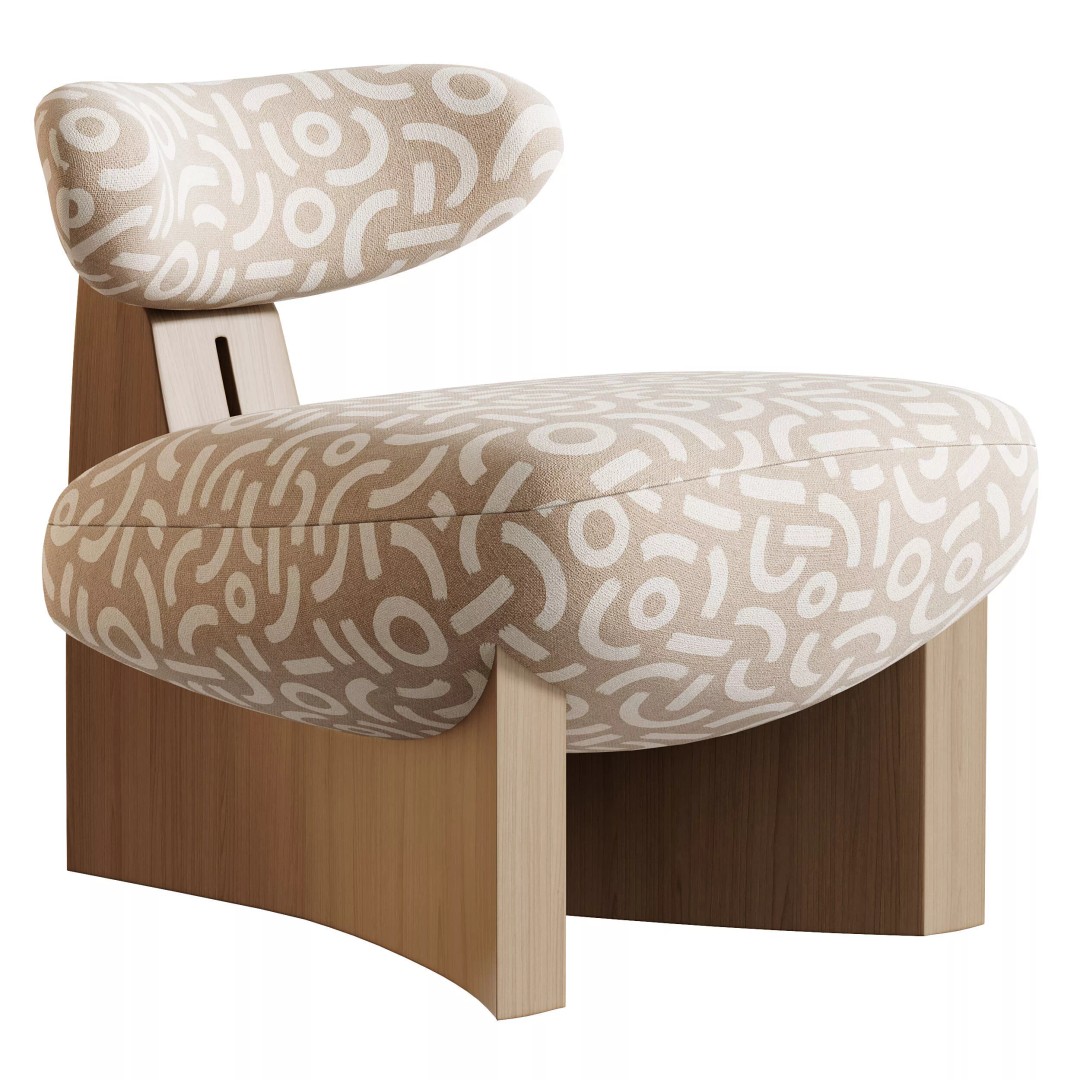 GOBI Armchair 3D Model – Modern Designer Chair, FBX & OBJ - View 6