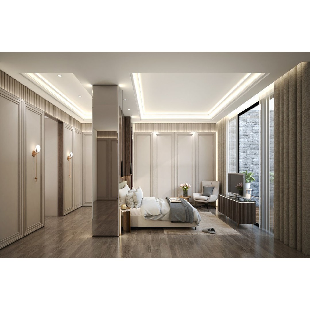 Masculine Modern Bedroom 3D Model – Interior Design Asset, SketchUp - View 3