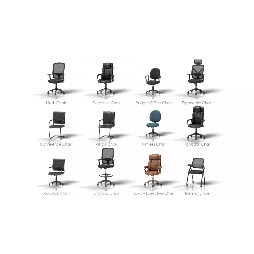 Office Chair 3D Model – Low Poly Game Ready Furniture, FBX, Blender - View 3
