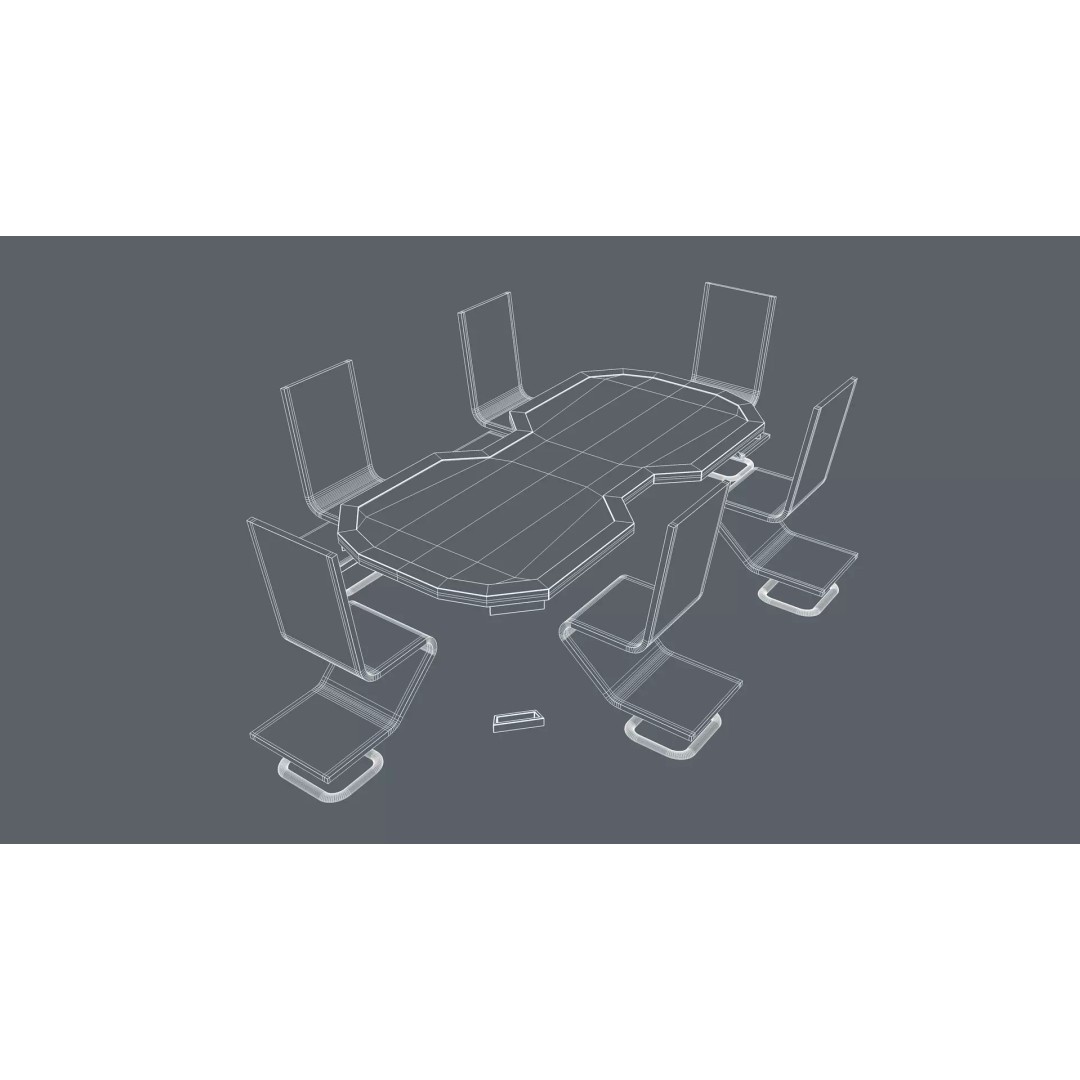Sci-Fi Office Furniture 3D Model – Modern Design, PBR Textures, FBX - View 10