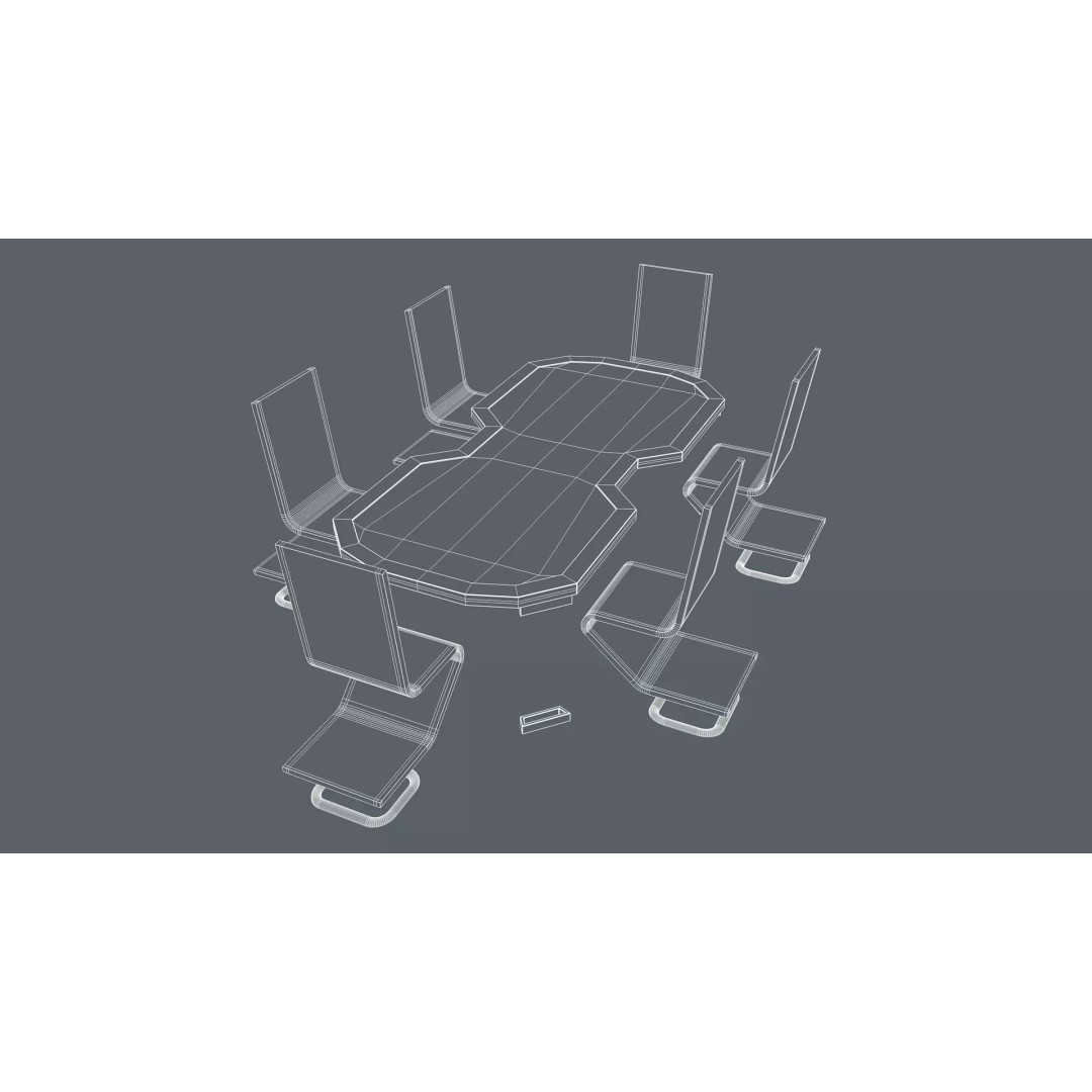 Sci-Fi Office Furniture 3D Model – Modern Design, PBR Textures, FBX - View 11