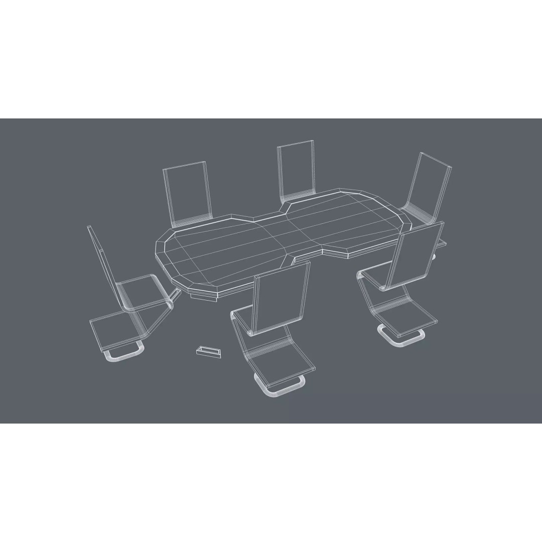 Sci-Fi Office Furniture 3D Model – Modern Design, PBR Textures, FBX - View 12