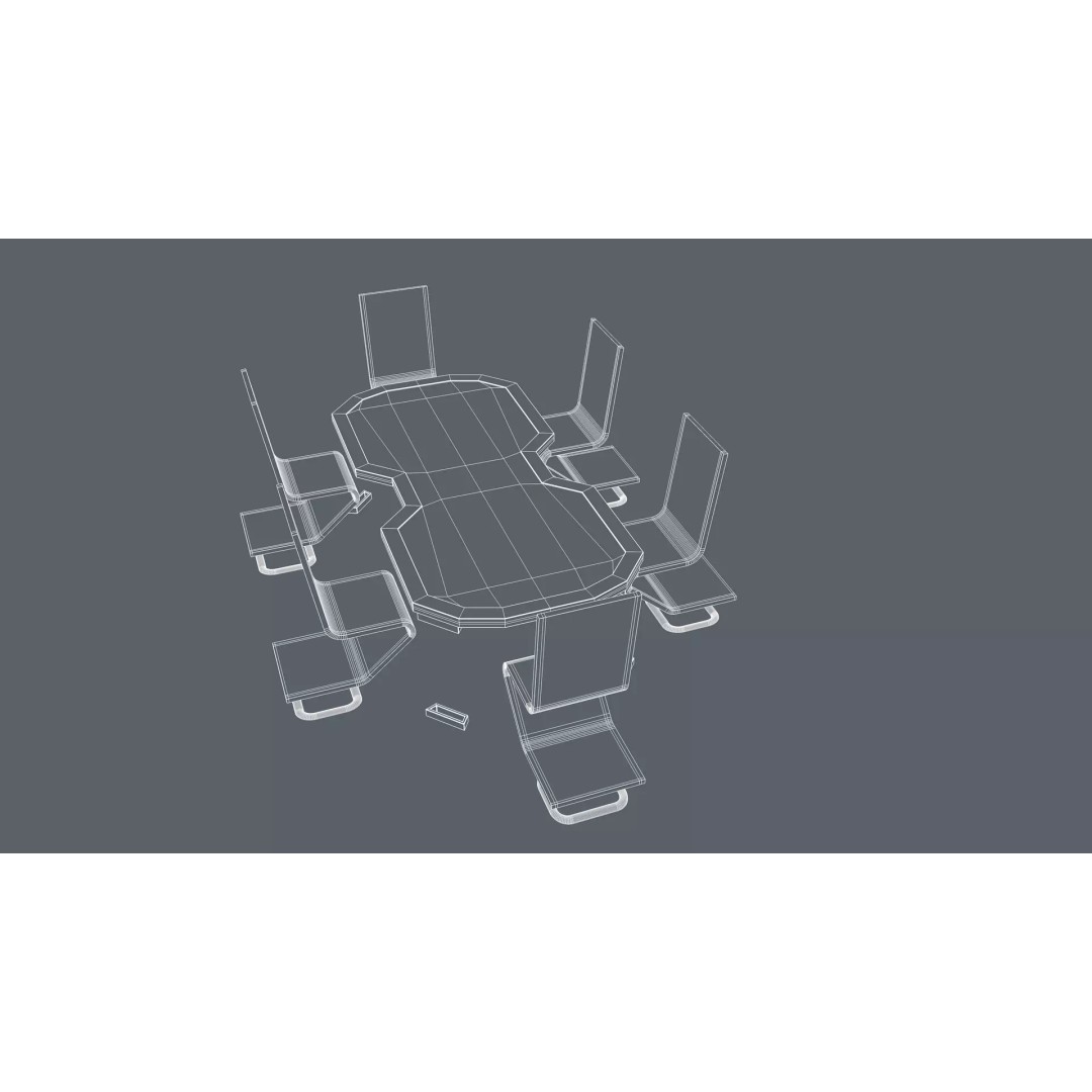 Sci-Fi Office Furniture 3D Model – Modern Design, PBR Textures, FBX - View 13
