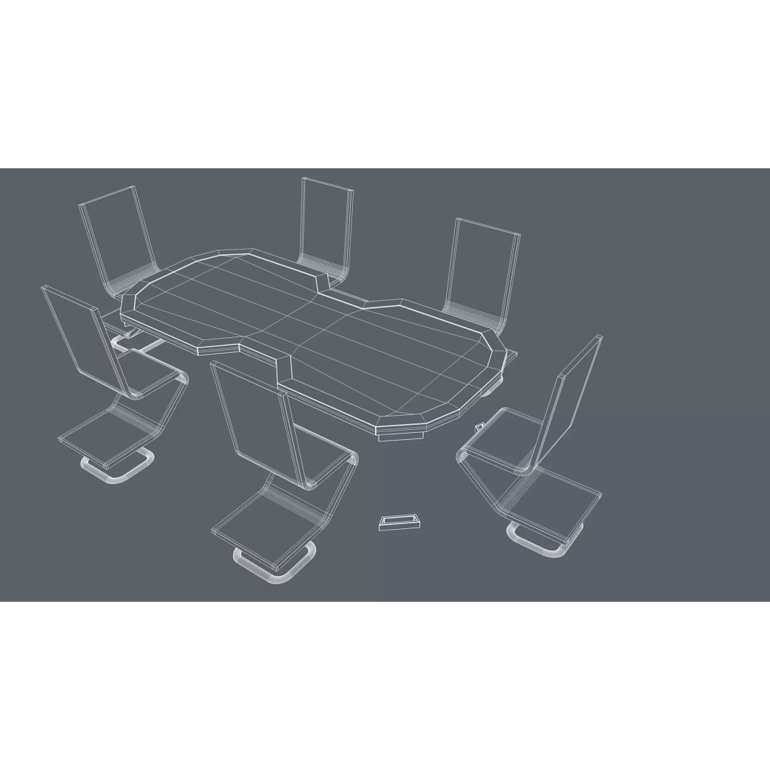 Sci-Fi Office Furniture 3D Model – Modern Design, PBR Textures, FBX - View 14