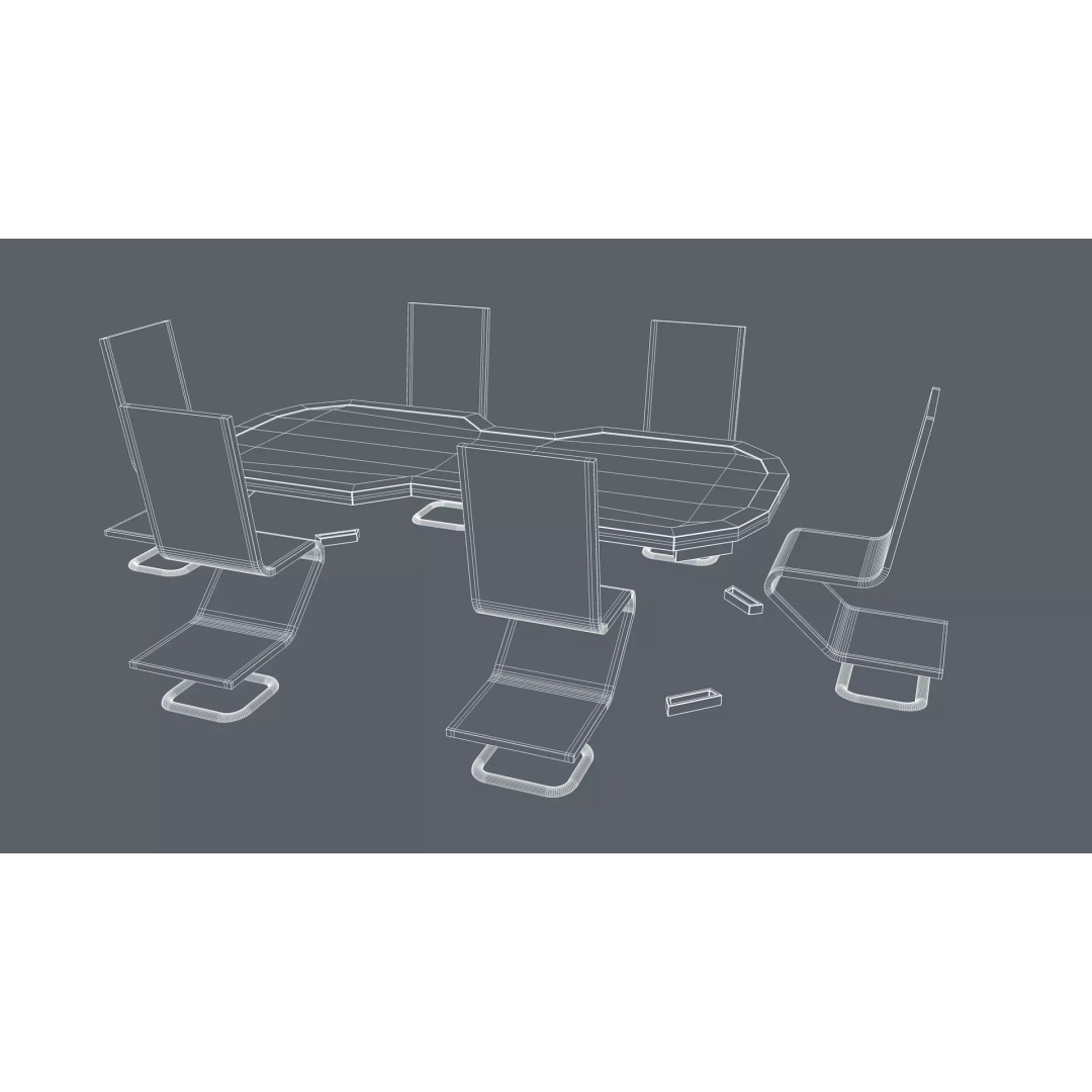 Sci-Fi Office Furniture 3D Model – Modern Design, PBR Textures, FBX - View 15