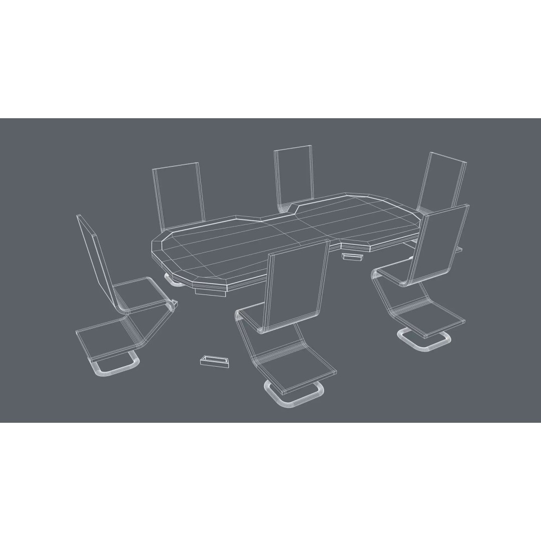 Sci-Fi Office Furniture 3D Model – Modern Design, PBR Textures, FBX - View 16