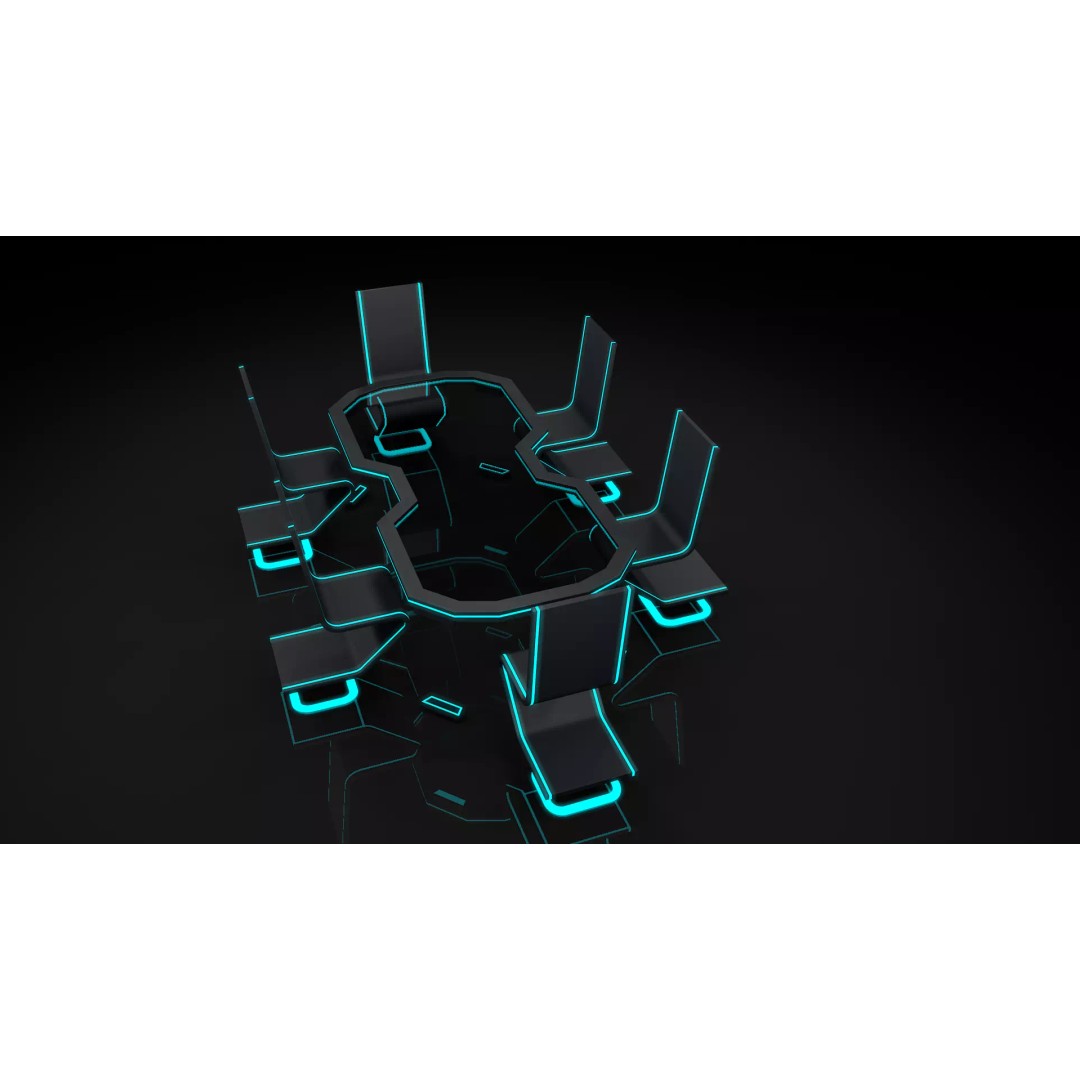 Sci-Fi Office Furniture 3D Model – Modern Design, PBR Textures, FBX - View 5