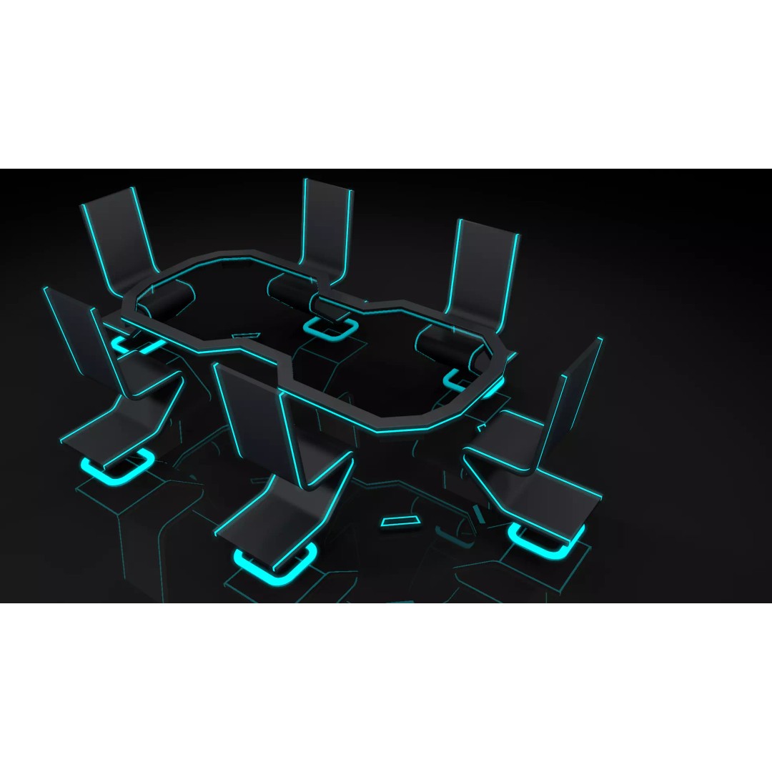 Sci-Fi Office Furniture 3D Model – Modern Design, PBR Textures, FBX - View 6