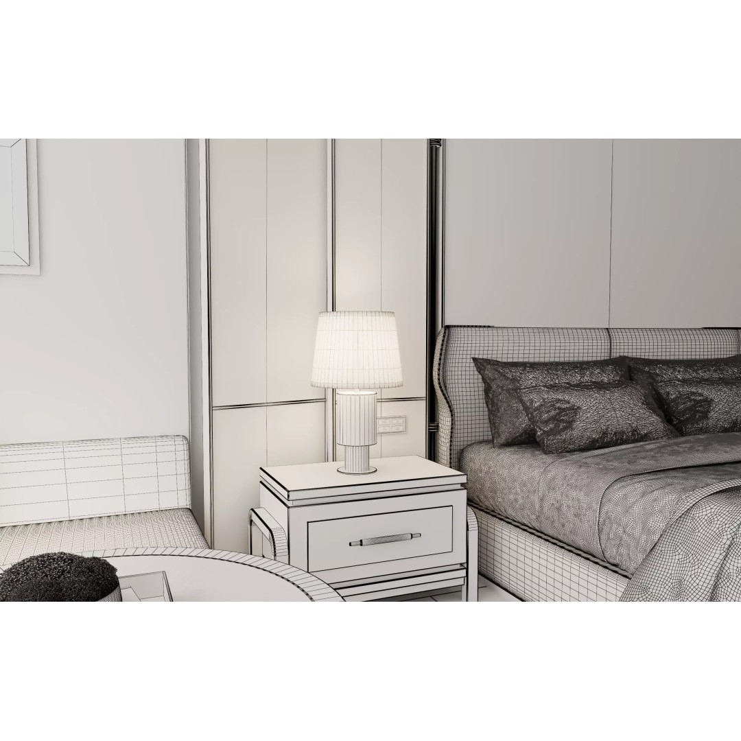Hotel Bedroom 3D Model – Modern Interior Design, FBX & OBJ Formats - View 16