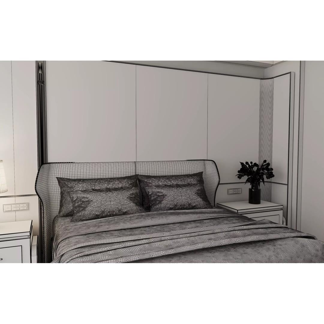 Hotel Bedroom 3D Model – Modern Interior Design, FBX & OBJ Formats - View 17