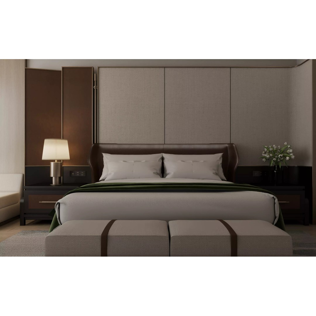 Hotel Bedroom 3D Model – Modern Interior Design, FBX & OBJ Formats - View 3
