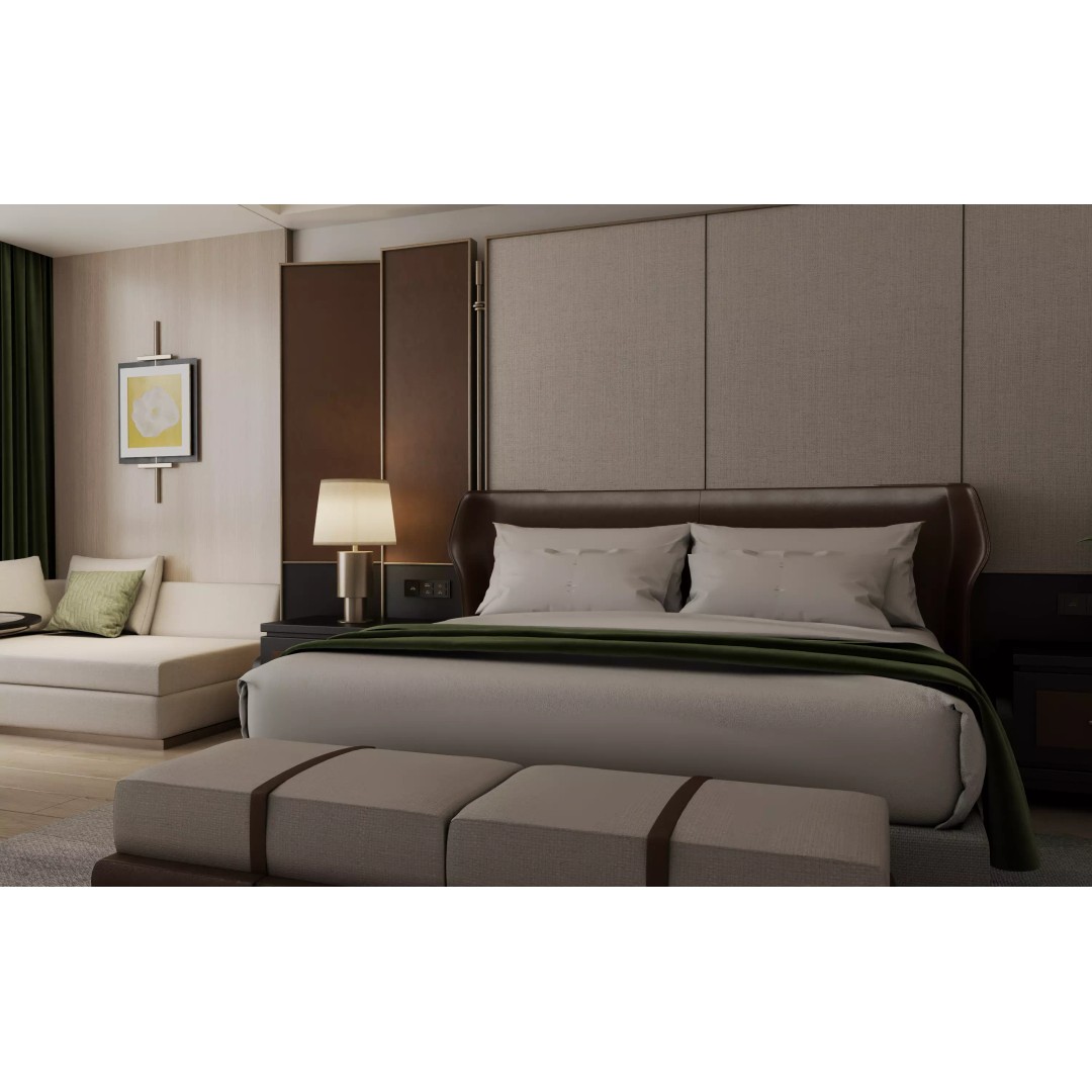 Hotel Bedroom 3D Model – Modern Interior Design, FBX & OBJ Formats - View 4