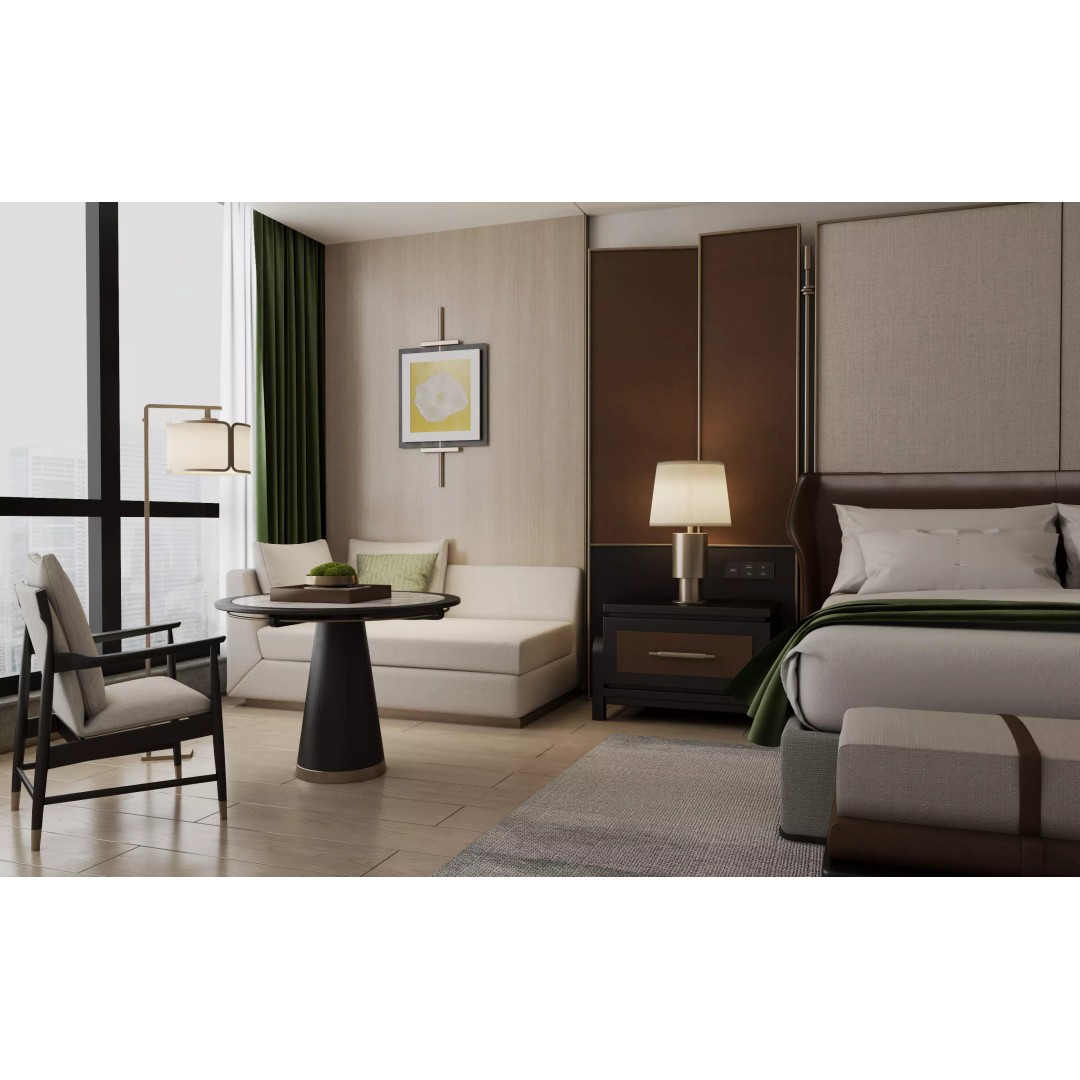 Hotel Bedroom 3D Model – Modern Interior Design, FBX & OBJ Formats - View 5