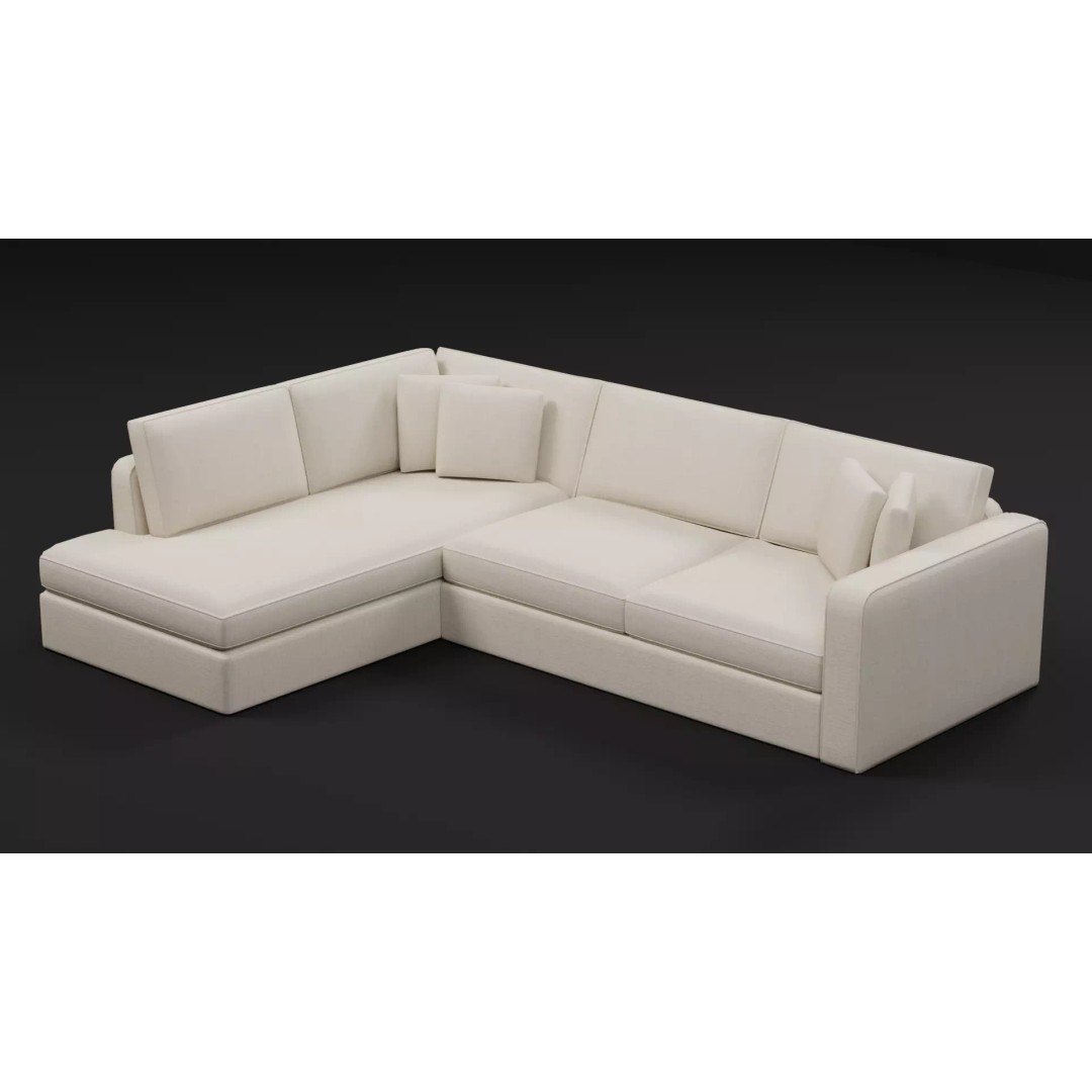 Sectional Sofa 3D Model – Modern Low Poly Pack, FBX & PBR