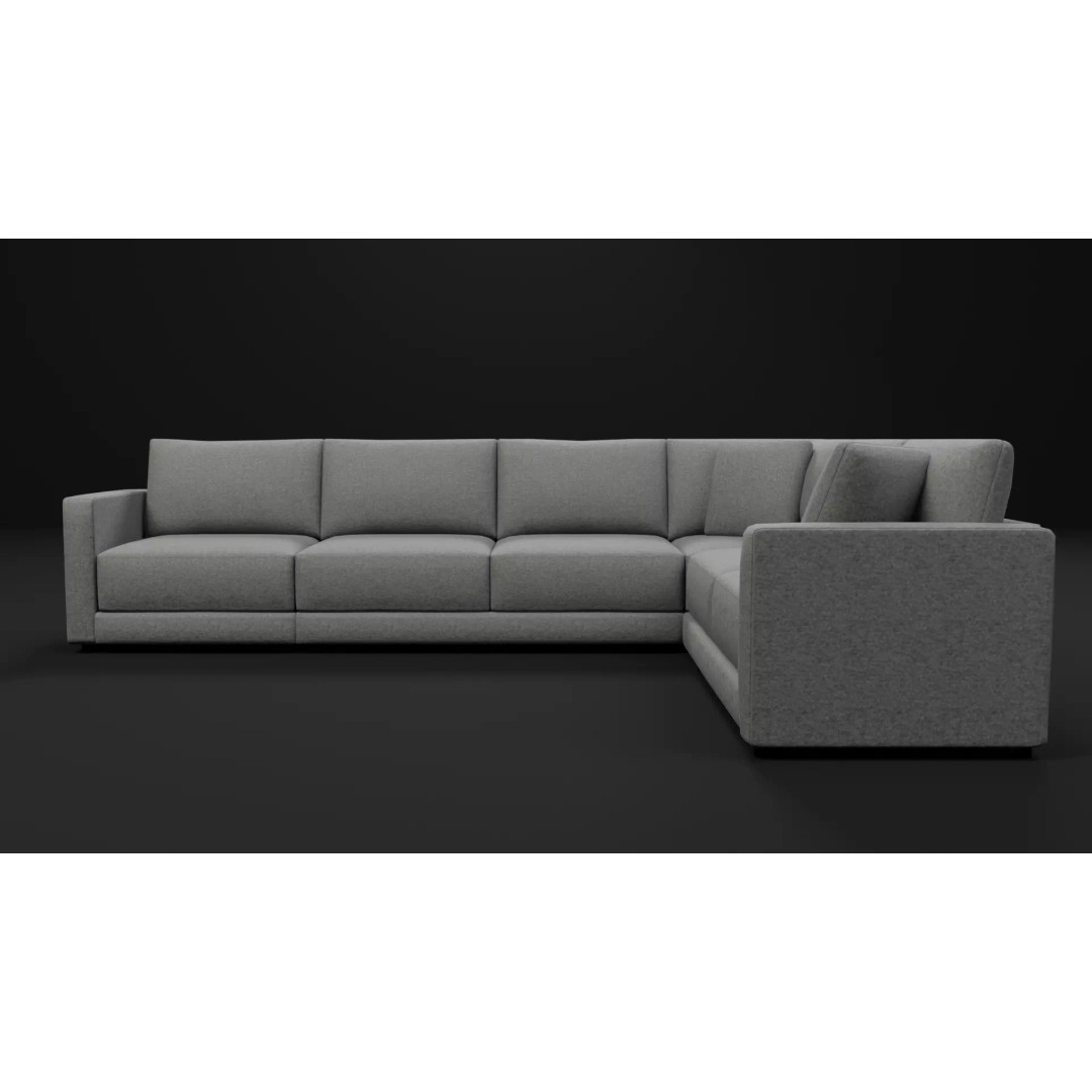 Sectional Sofa 3D Model – Modern Low Poly Pack, FBX & PBR - View 6