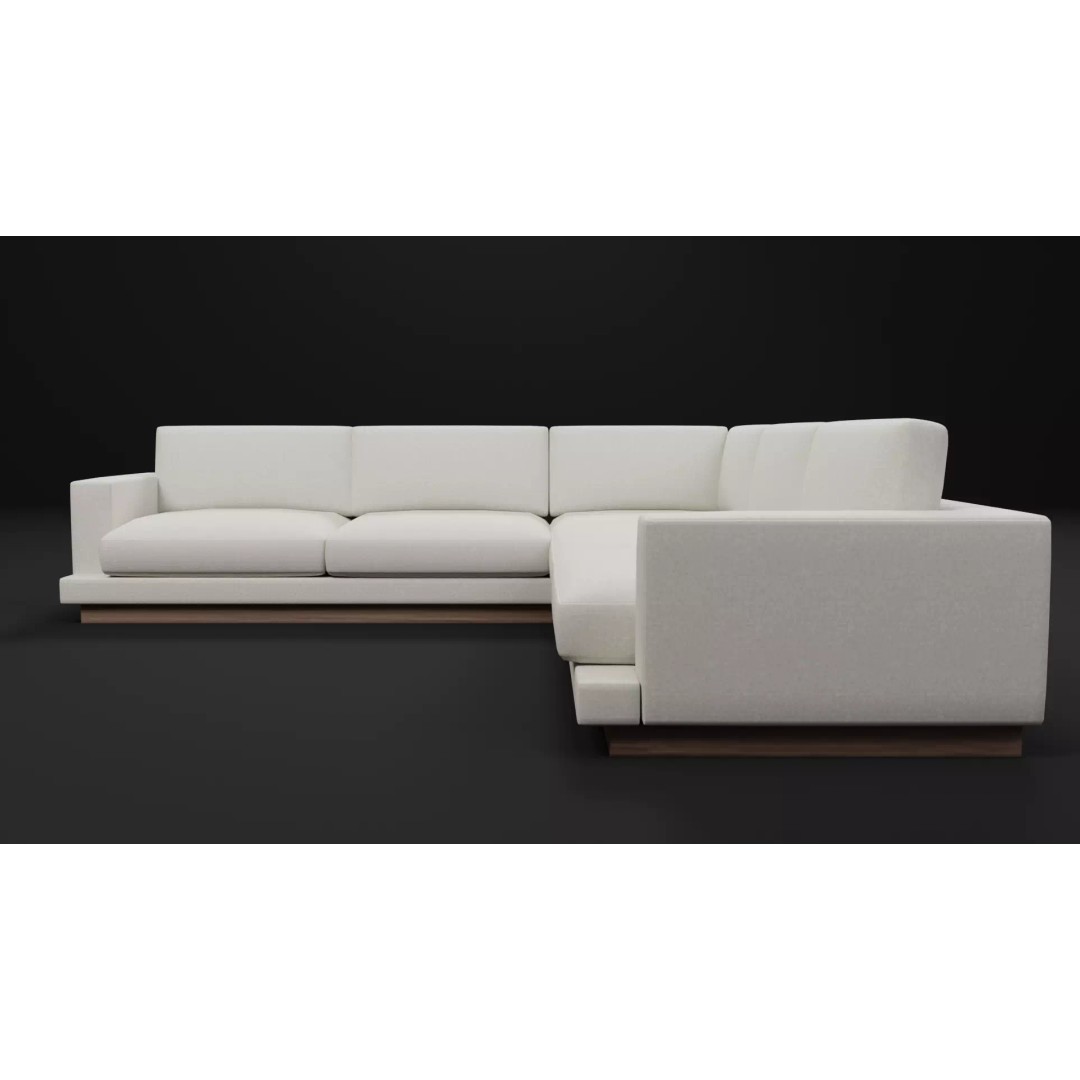 Sectional Sofa 3D Model – Modern Low Poly Pack, FBX & PBR - View 8