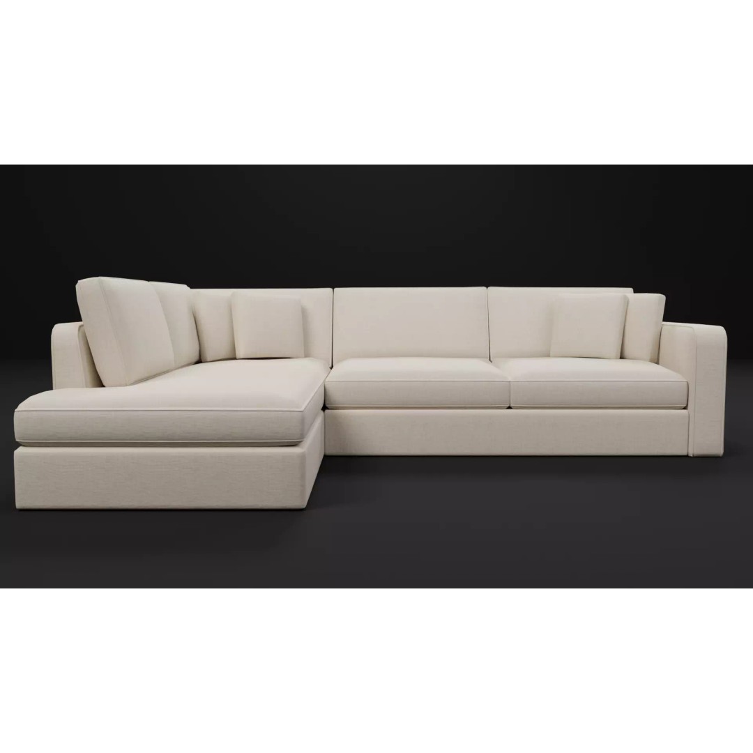 Sectional Sofa 3D Model – Modern Low Poly Pack, FBX & PBR - View 9