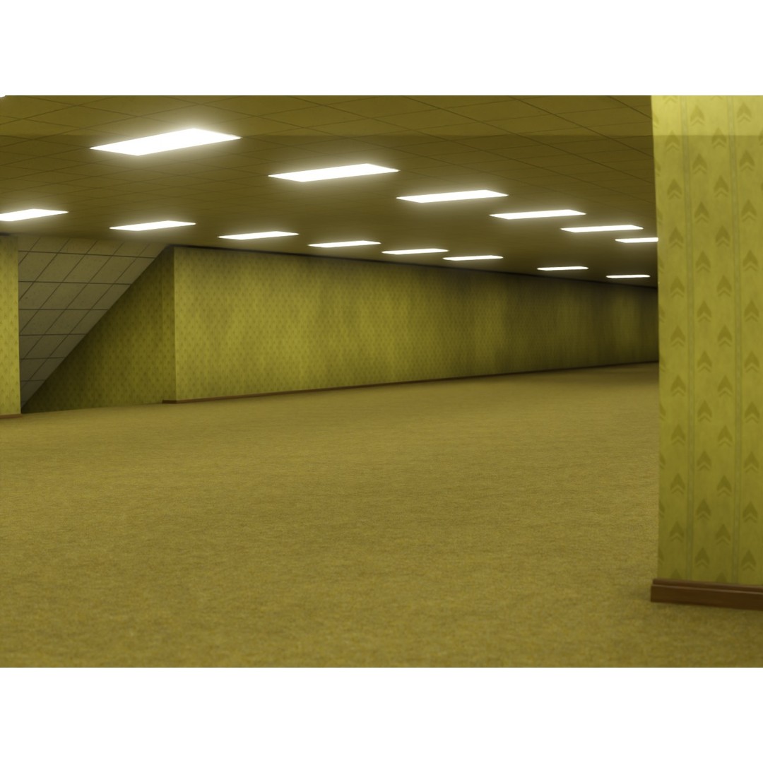 The Backrooms 3D Model – Highly Editable Interior Map, Blender & OBJ Formats - View 4