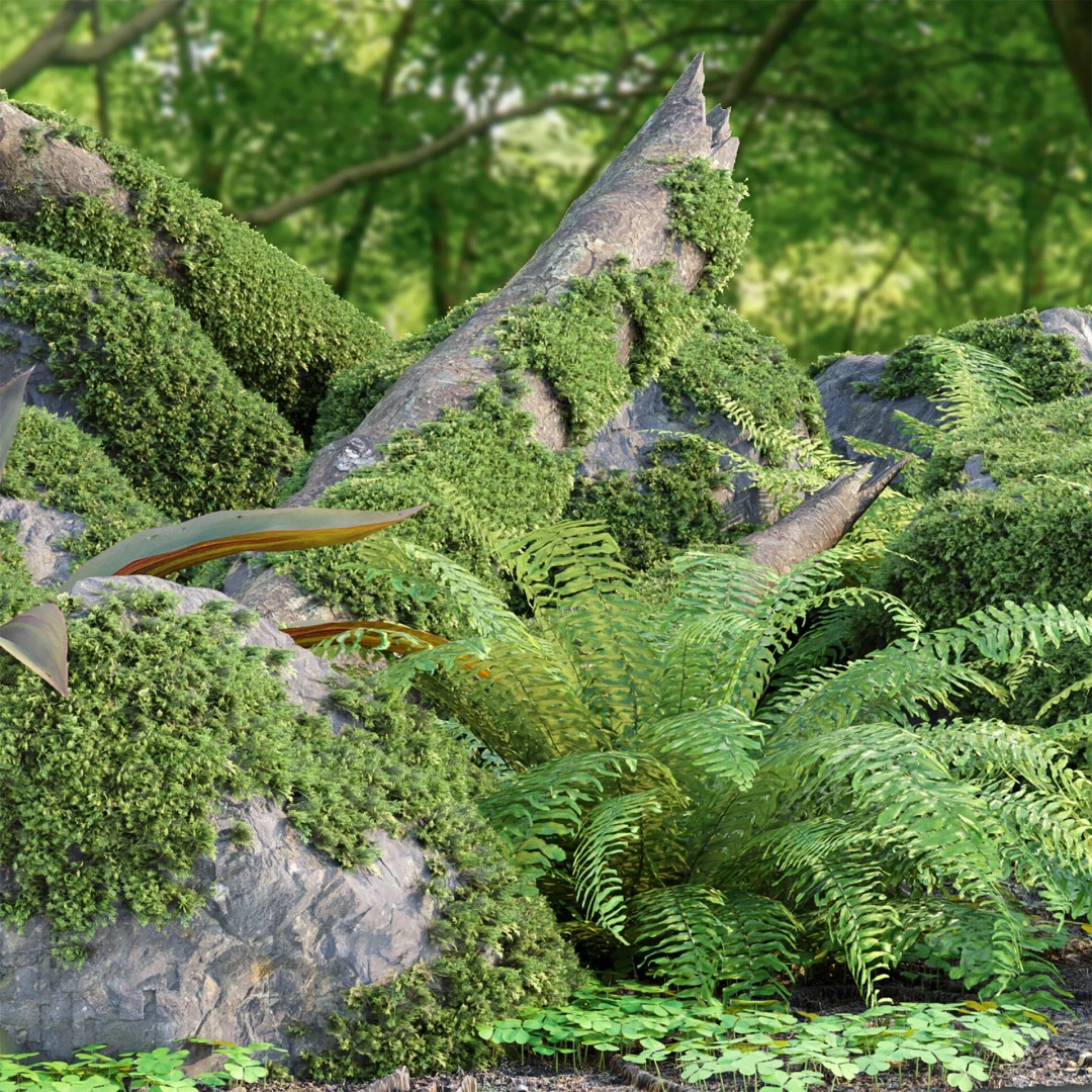 Outdoor Landscape Plants 3D Model – Premium Nature Asset Bundle, FBX - View 16