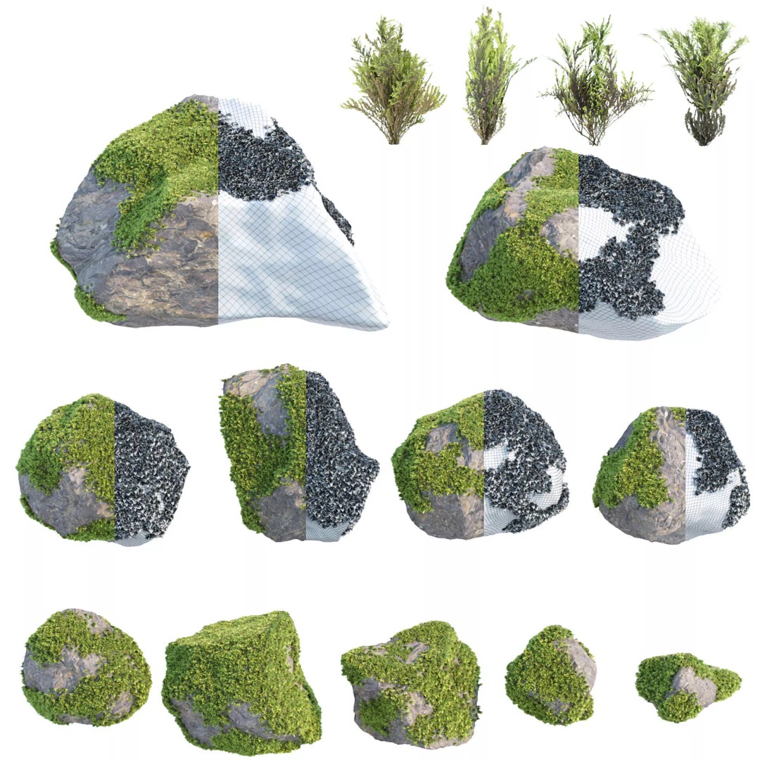 Outdoor Landscape Plants 3D Model – Premium Nature Asset Bundle, FBX - View 18