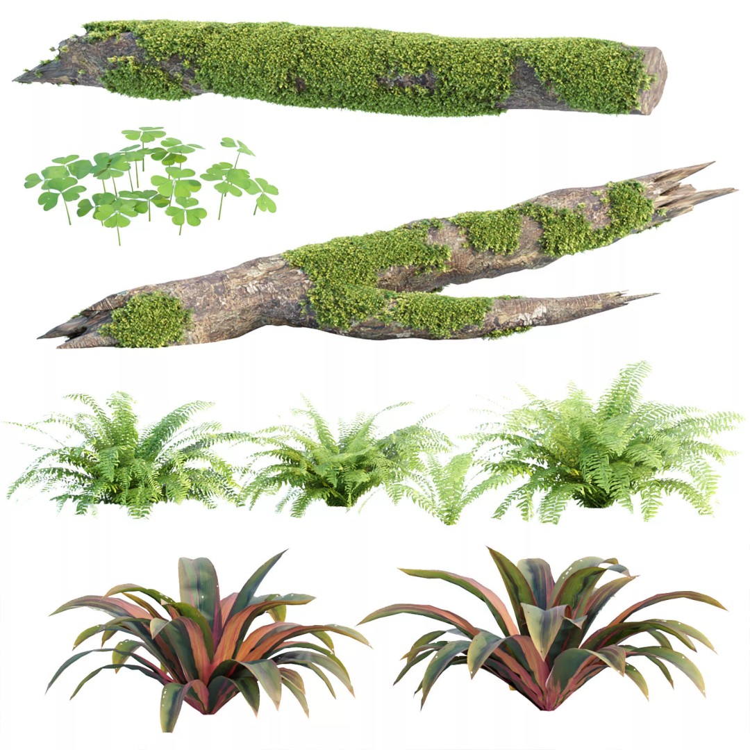 Outdoor Landscape Plants 3D Model – Premium Nature Asset Bundle, FBX - View 19