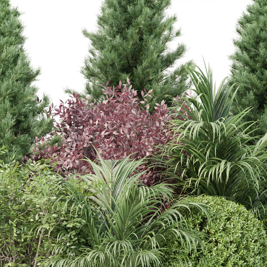 Outdoor Landscape Plants 3D Model – Premium Nature Asset Bundle, FBX - View 5