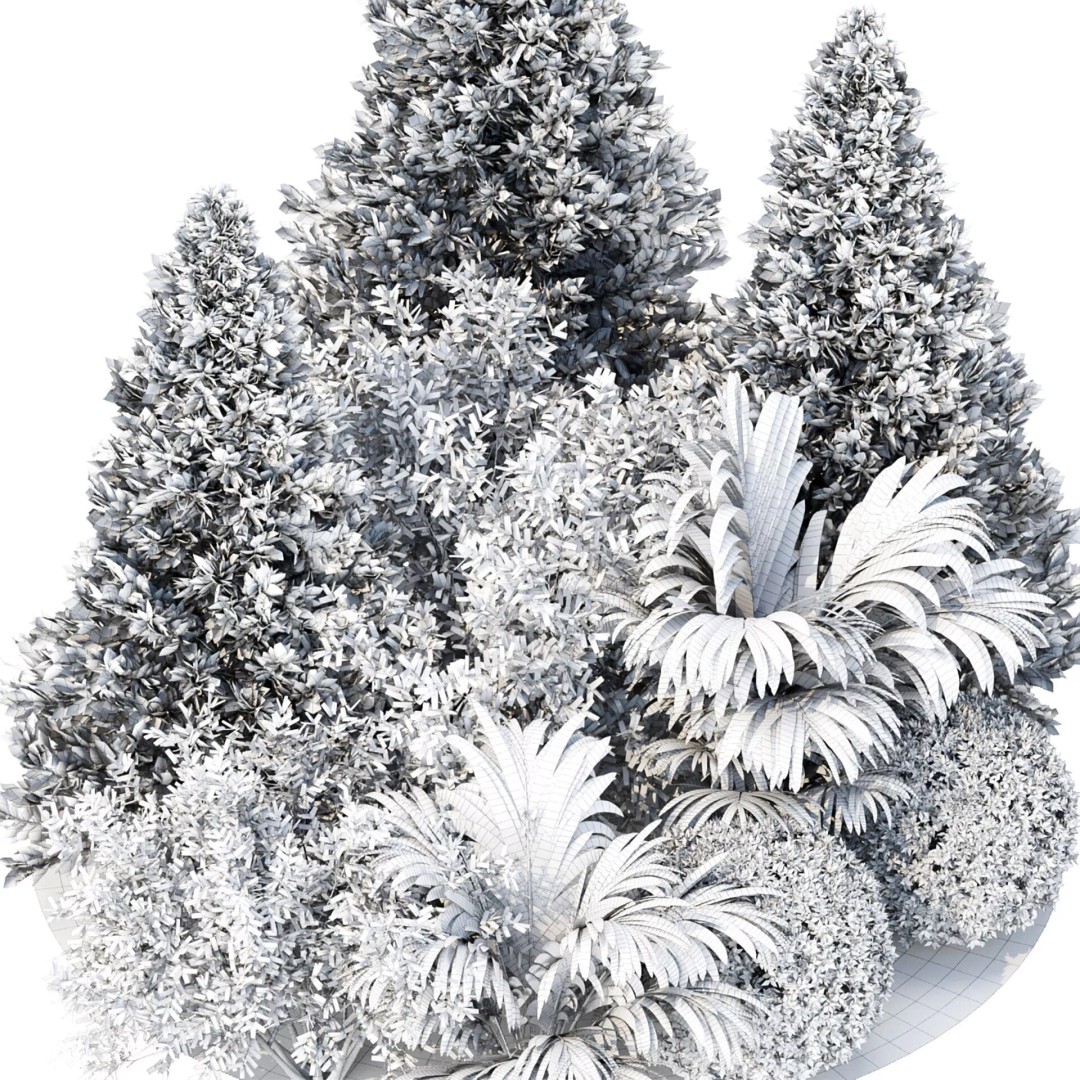 Outdoor Landscape Plants 3D Model – Premium Nature Asset Bundle, FBX - View 7