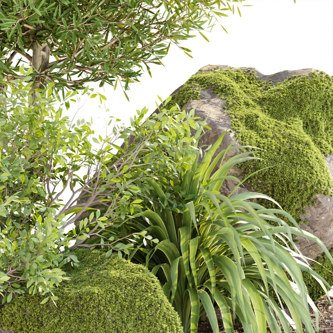 Outdoor Landscape Plants 3D Model – Premium Nature Asset Bundle, FBX - View 9