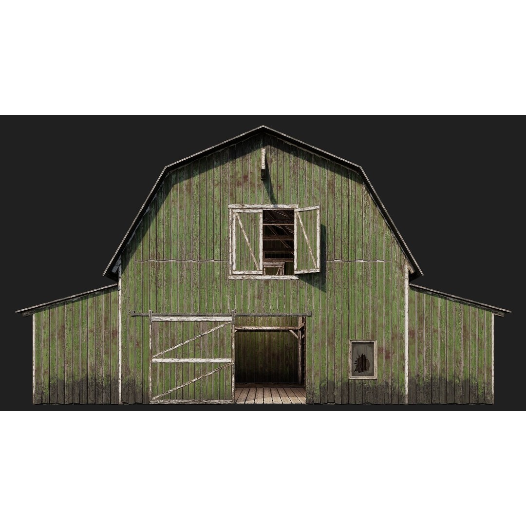 Farm Buildings 3D Model – Low Poly PBR Game Ready, FBX, OBJ, Blender - View 10