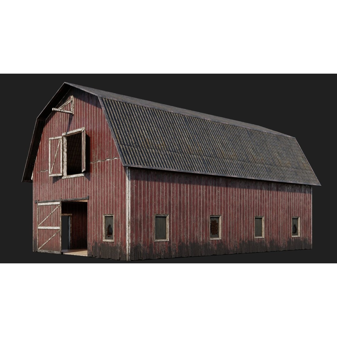 Farm Buildings 3D Model – Low Poly PBR Game Ready, FBX, OBJ, Blender - View 13