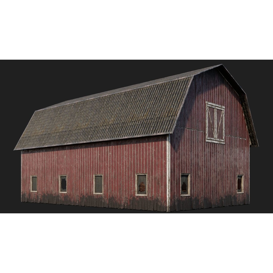 Farm Buildings 3D Model – Low Poly PBR Game Ready, FBX, OBJ, Blender - View 14