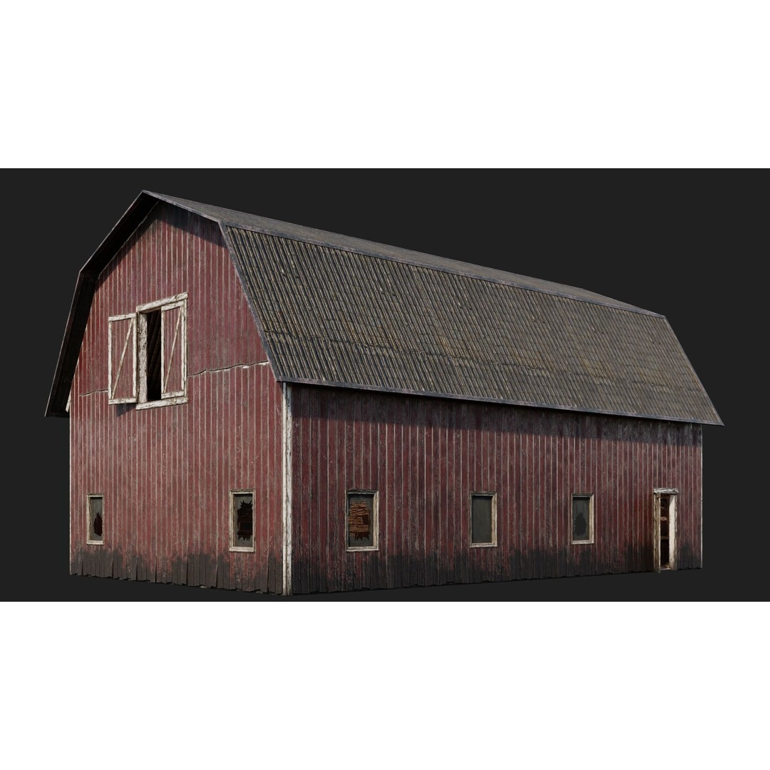 Farm Buildings 3D Model – Low Poly PBR Game Ready, FBX, OBJ, Blender - View 15
