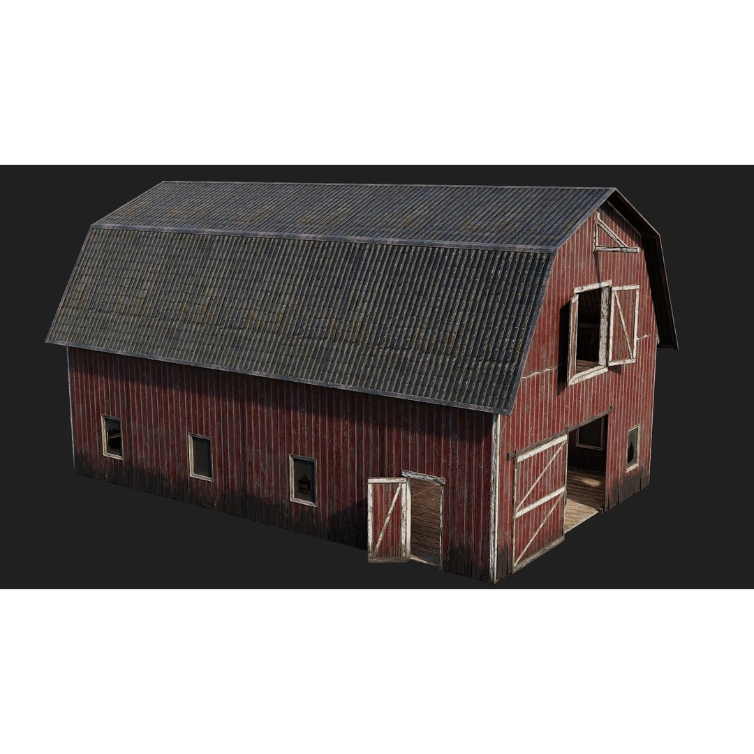 Farm Buildings 3D Model – Low Poly PBR Game Ready, FBX, OBJ, Blender - View 16