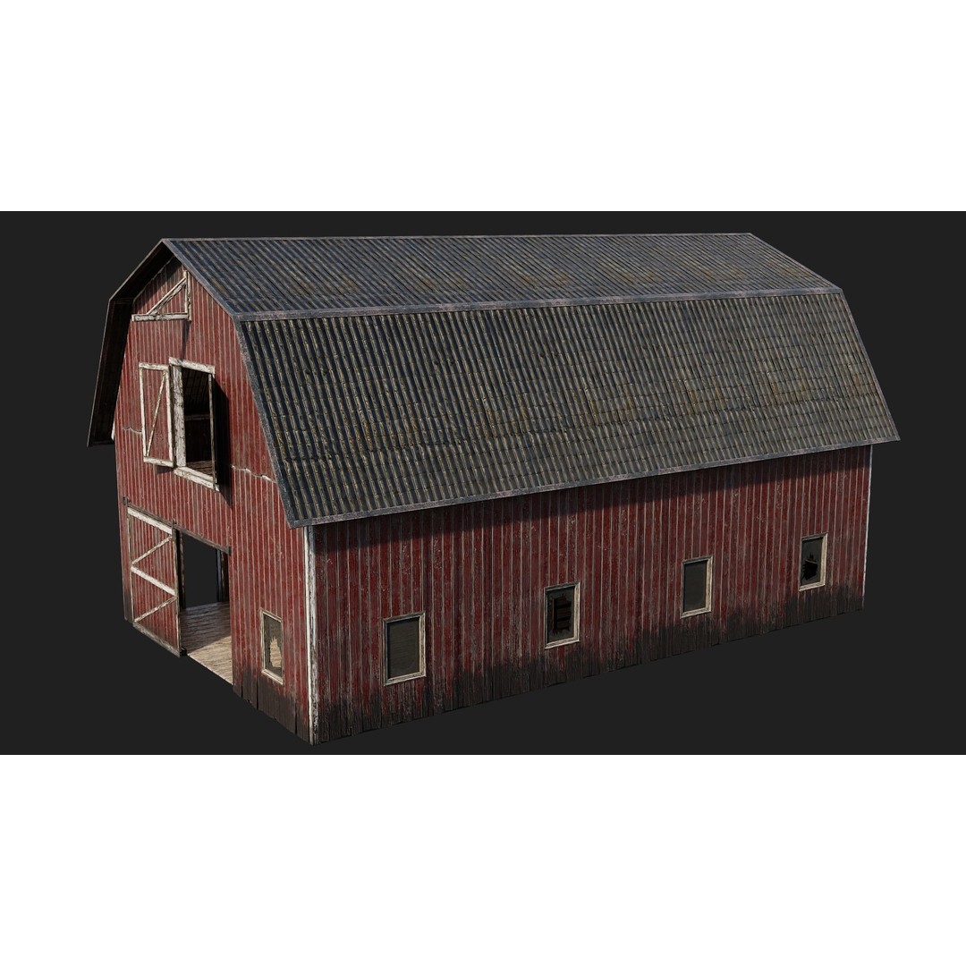 Farm Buildings 3D Model – Low Poly PBR Game Ready, FBX, OBJ, Blender - View 17