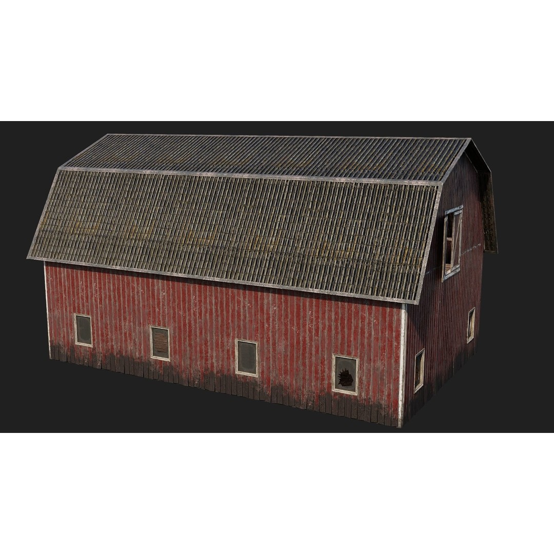 Farm Buildings 3D Model – Low Poly PBR Game Ready, FBX, OBJ, Blender - View 18