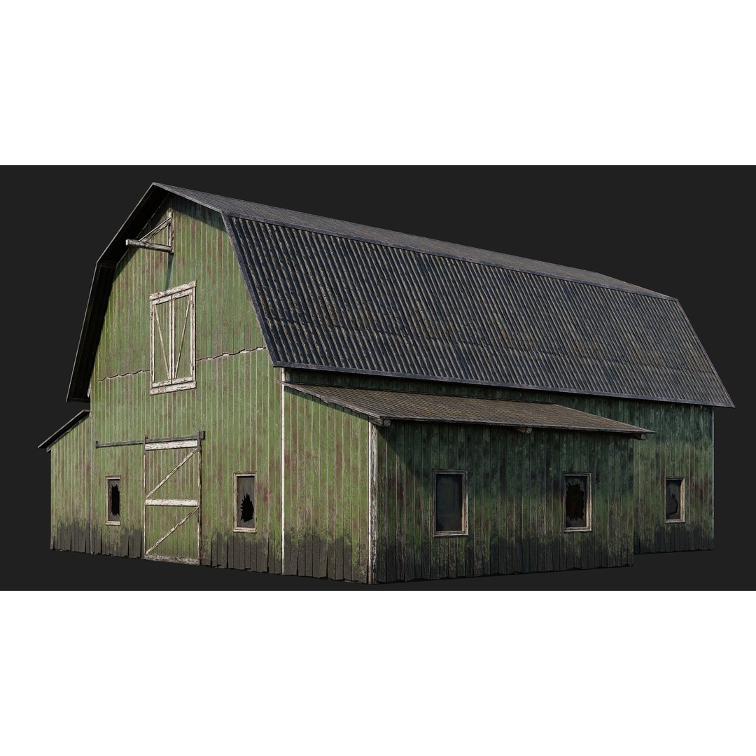 Farm Buildings 3D Model – Low Poly PBR Game Ready, FBX, OBJ, Blender - View 20