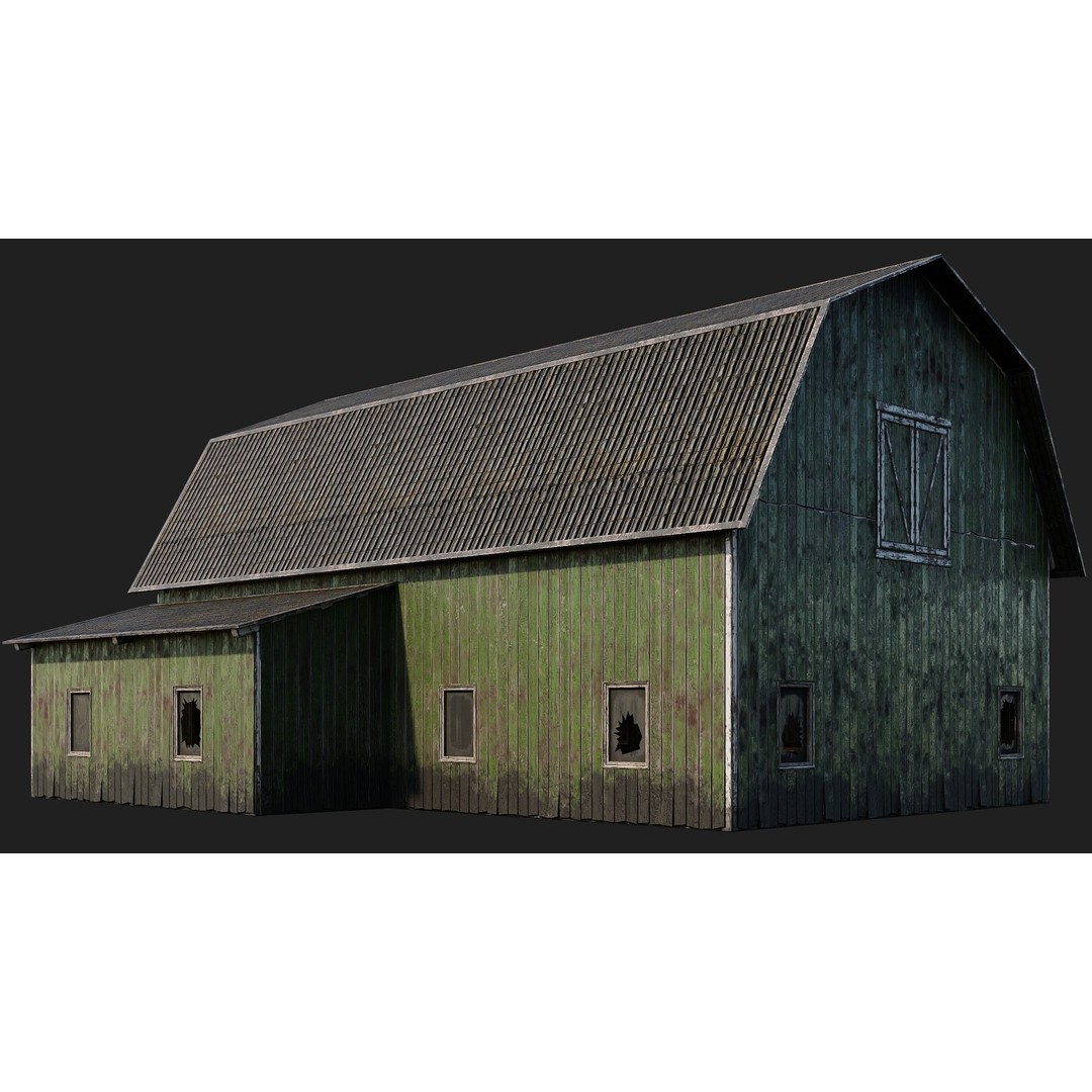 Farm Buildings 3D Model – Low Poly PBR Game Ready, FBX, OBJ, Blender - View 21