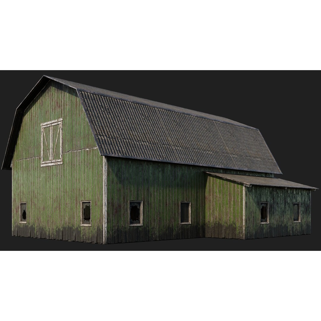 Farm Buildings 3D Model – Low Poly PBR Game Ready, FBX, OBJ, Blender - View 22