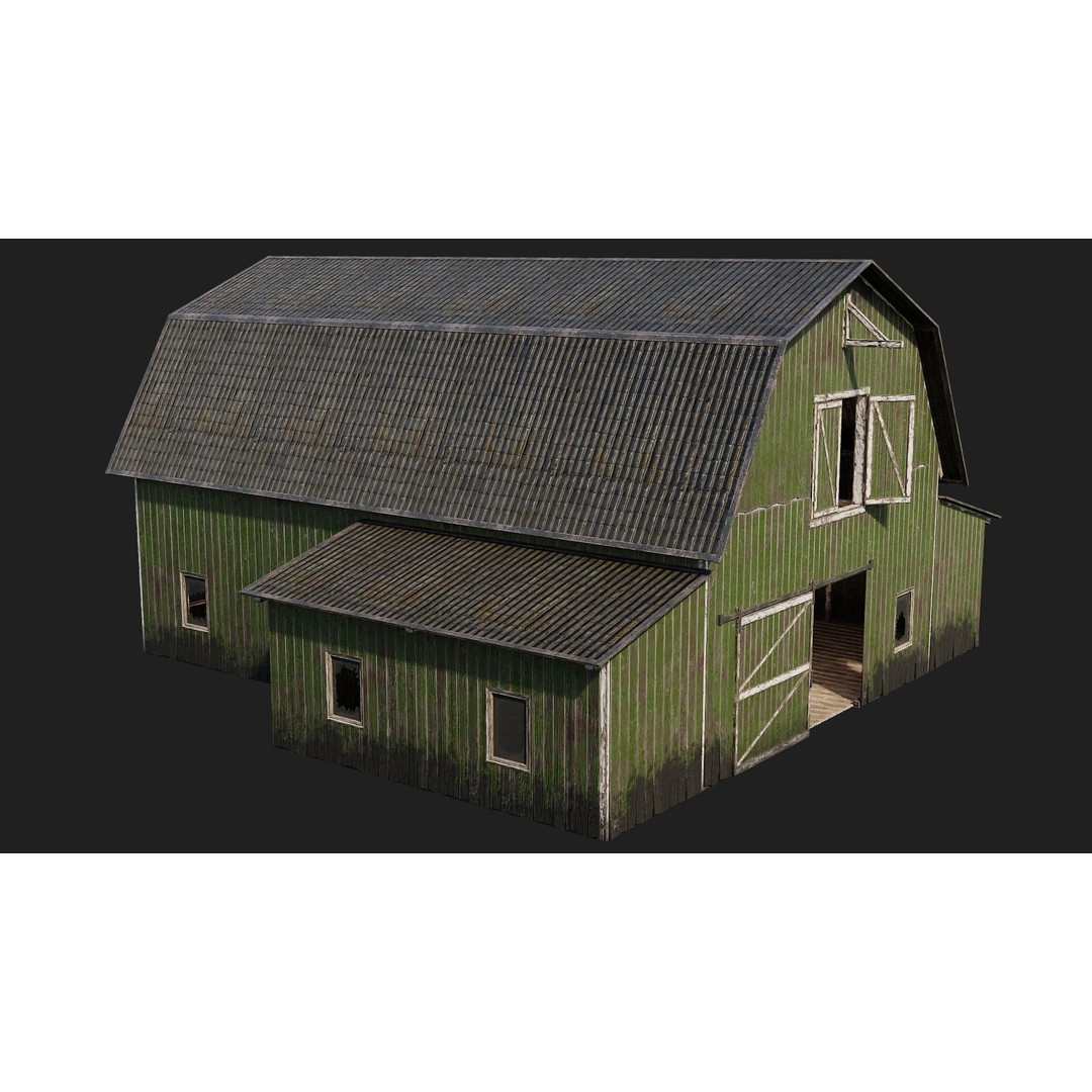Farm Buildings 3D Model – Low Poly PBR Game Ready, FBX, OBJ, Blender - View 24
