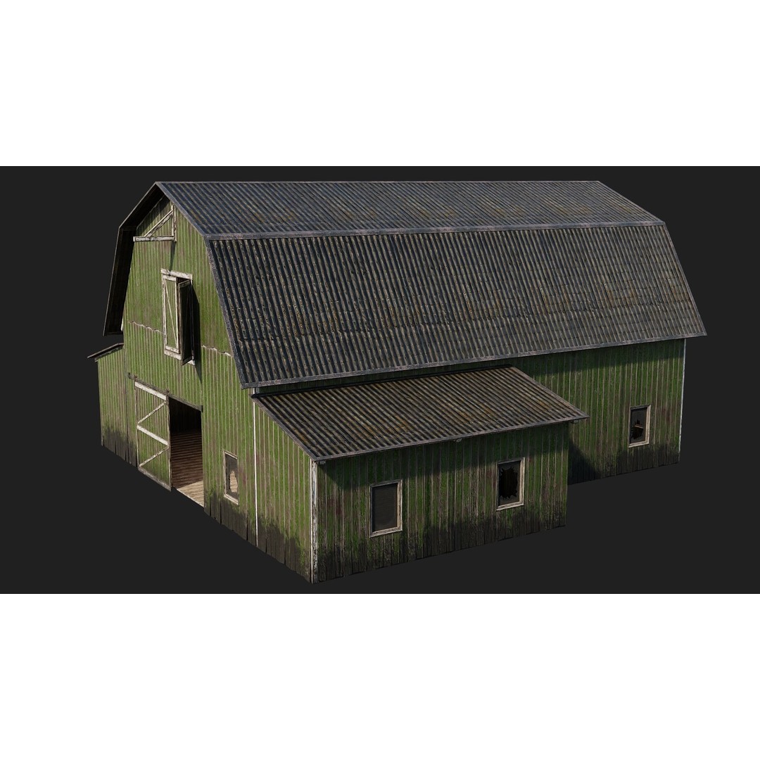 Farm Buildings 3D Model – Low Poly PBR Game Ready, FBX, OBJ, Blender - View 25